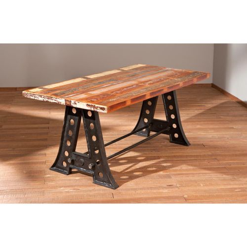 Table manguier massif et pieds métal noir Loren 180 cm - Photo n°2; ?>