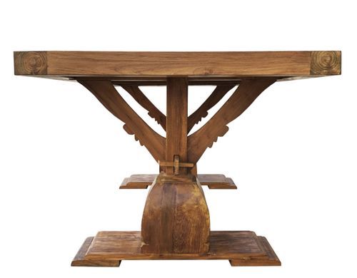 Table massif en Teck naturel 2 pieds Kylio 250 cm - Photo n°2; ?>