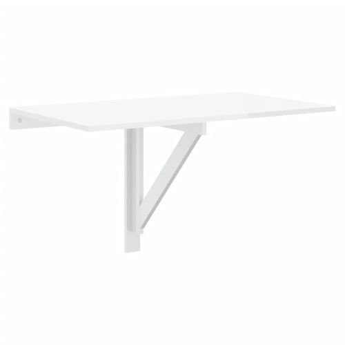 Table murale pliable Blanc brillant 100x60x56cm Bois ingénierie - Photo n°2; ?>