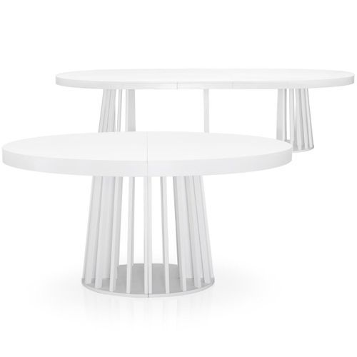 Table ovale extensible bois blanc Ritchi 150/300 cm - Photo n°2; ?>