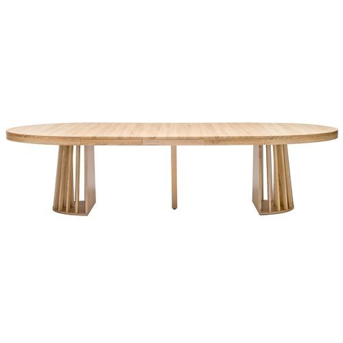 Table ovale extensible bois chêne clair Ritchi 150/300 cm - Photo n°2; ?>