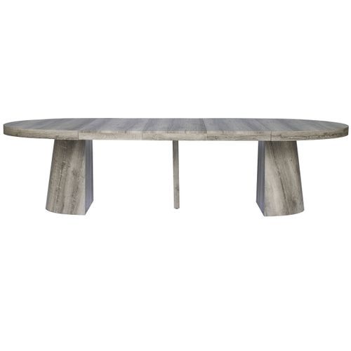 Table ovale extensible bois chêne foncé Aleez 150/350 cm - Photo n°2; ?>