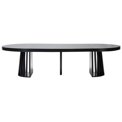 Table ovale extensible bois noir Ritchi 150/300 cm - Photo n°3; ?>