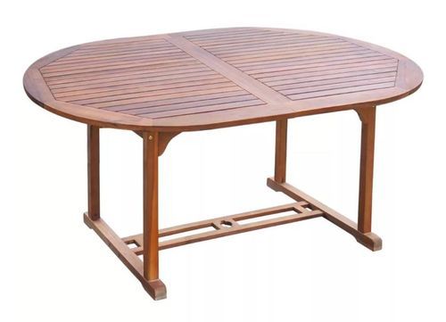 Table ovale extensible et 6 chaises de jardin acacia foncé et tissu noir Noiro - Photo n°3; ?>