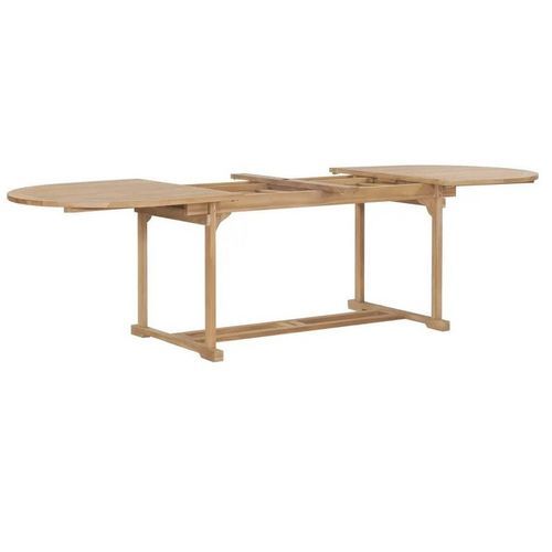 Table ovale extensible teck massif clair Endel 180-280 cm - Photo n°3; ?>