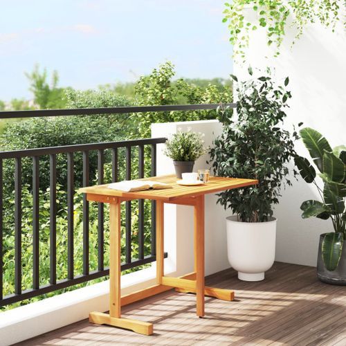 Table pliable de balcon 90x60x72 cm bois d'acacia solide - Photo n°3; ?>