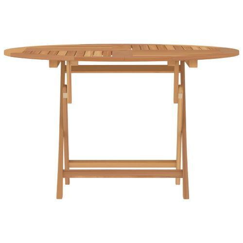 Table pliable de jardin Ø 110x75 cm bois massif de teck - Photo n°3; ?>