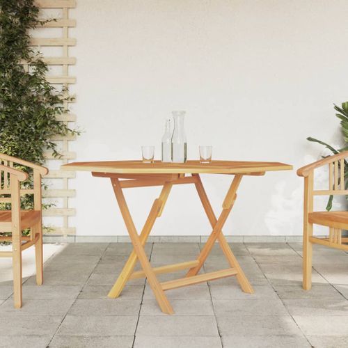 Table pliable de jardin 120x120x75 cm bois massif de teck - Photo n°2; ?>