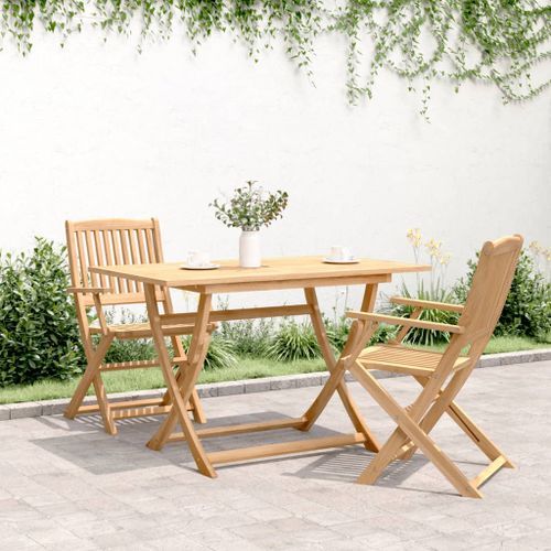 Table pliable de jardin 120x70x75 cm bois d'acacia solide - Photo n°3; ?>