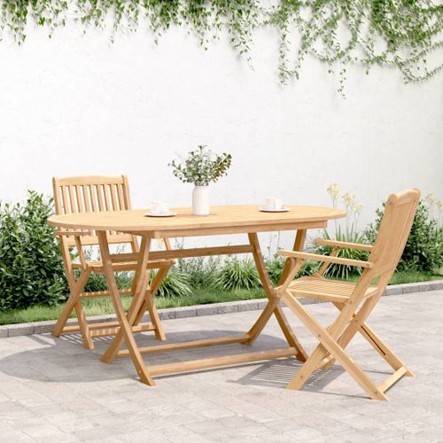 Table pliable de jardin 160x85x75 cm bois d'acacia solide - Photo n°3; ?>