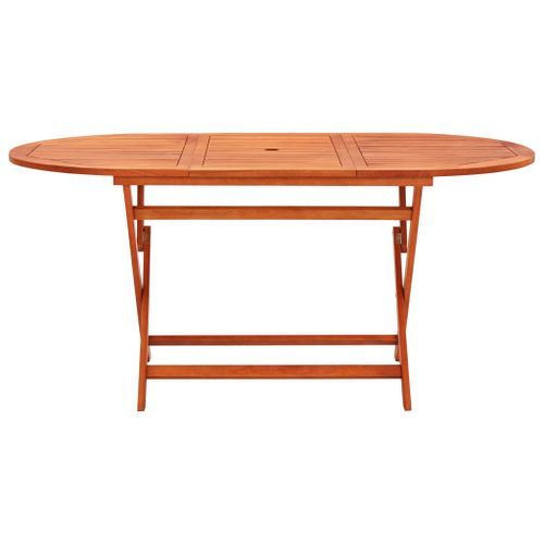 Table pliable de jardin 160x85x75 cm Bois d'eucalyptus massif - Photo n°2; ?>