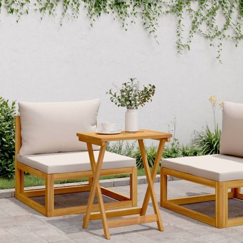 Table pliable de jardin 50x36x60 cm bois d'acacia solide - Photo n°3; ?>