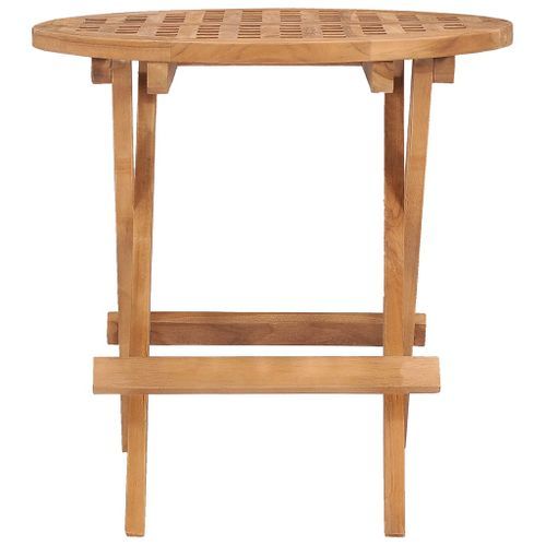 Table pliable de jardin 50x50x50 cm Bois de teck solide 2 - Photo n°2; ?>