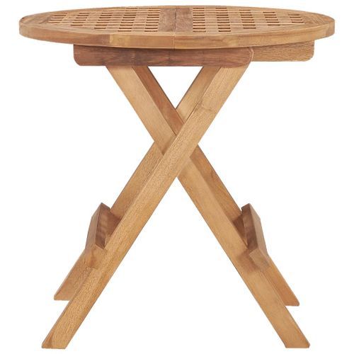 Table pliable de jardin 50x50x50 cm Bois de teck solide 2 - Photo n°3; ?>