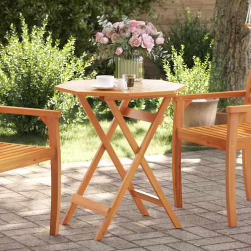 Table pliable de jardin Ø70x75 cm bois d'acacia massif - Photo n°2; ?>