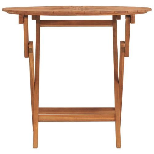 Table pliable de jardin Ø 85x75 cm bois massif de teck - Photo n°3; ?>