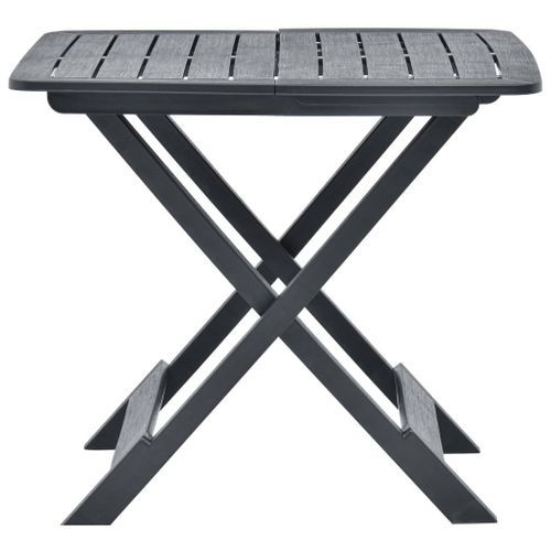 Table pliable de jardin Anthracite 79x72x70 cm Plastique - Photo n°2; ?>