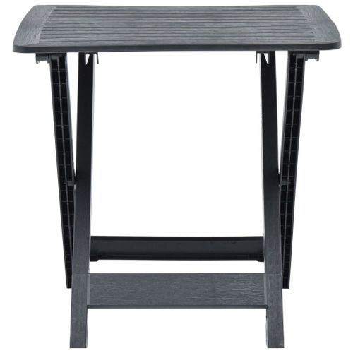 Table pliable de jardin Anthracite 79x72x70 cm Plastique - Photo n°3; ?>