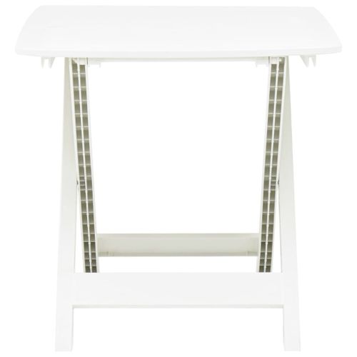 Table pliable de jardin Blanc 79x72x70 cm Plastique - Photo n°2; ?>