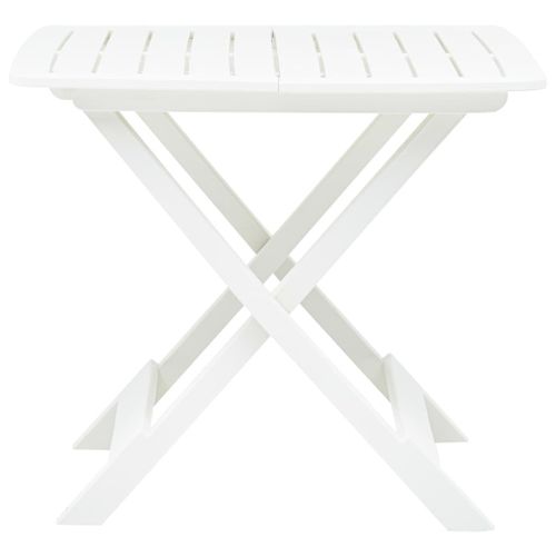 Table pliable de jardin Blanc 79x72x70 cm Plastique - Photo n°3; ?>