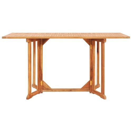 Table pliable de jardin papillon 150x90x75 cm Bois teck solide - Photo n°2; ?>