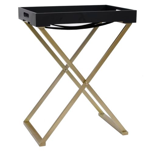 Table pliable Doré et noir 48x34x61 cm MDF - Photo n°2; ?>