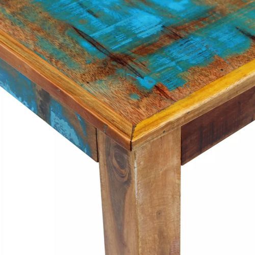Table reconditionnement bois massif et pieds acier noir Industri 200 - Photo n°3; ?>
