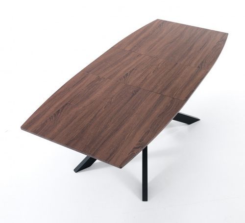 Table rectangle extensible acier et bois MDF Tania L 160/210 cm - Photo n°3; ?>