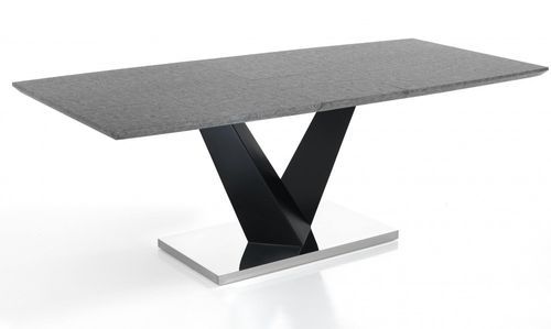 Table rectangle extensible acier et bois MDF Valia L 160/200 cm - Photo n°3; ?>