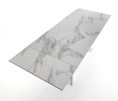 Table rectangle extensible acier et verre Jonia L 160/240 cm - Photo n°3; ?>