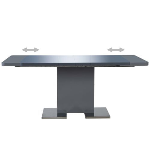 Table rectangulaire à rallonge gris brillant Venti 140-180 cm - Photo n°3; ?>