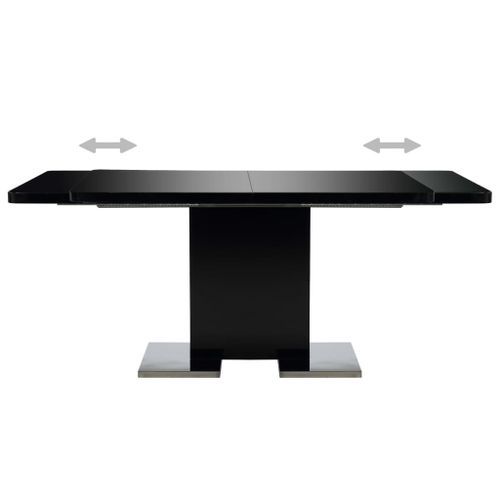 Table rectangulaire à rallonge noir brillant Venti 140-180 cm - Photo n°3; ?>
