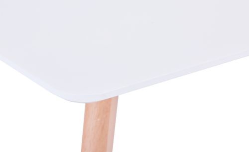 Table rectangulaire bois blanc et pieds chêne clair Binnou 120 cm - Photo n°3; ?>