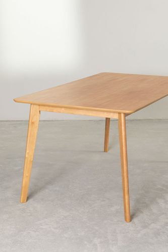 Table rectangulaire bois d'hévéa naturel Kise 150 cm - Photo n°3; ?>