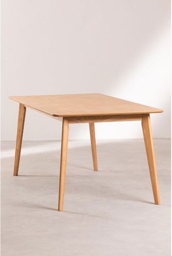 Table rectangulaire bois d'hévéa naturel Kise 180 cm - Photo n°3; ?>
