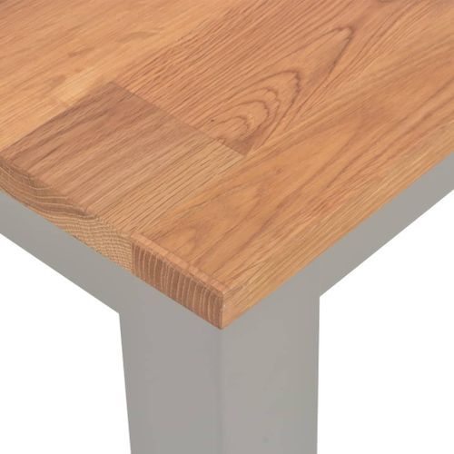 Table rectangulaire bois de chêne naturel et gris Cusina 120 cm - Photo n°3; ?>
