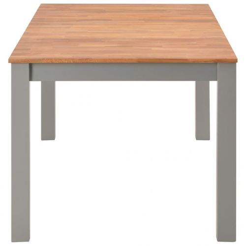 Table rectangulaire bois de chêne naturel et gris Cusina 180 cm - Photo n°3; ?>