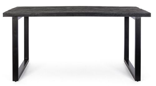 Table rectangulaire bois de manguier noir et pieds acier noir Tinka 160 cm - Photo n°2; ?>