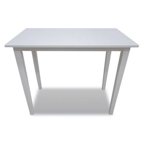 Table de bar bois et hévéa massif blanc Richei 110 cm - Photo n°2; ?>