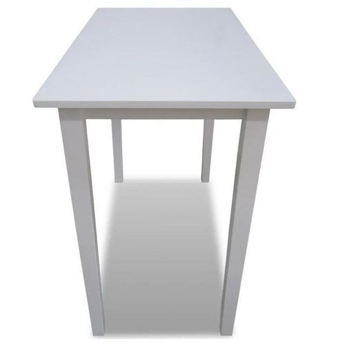 Table de bar bois et hévéa massif blanc Richei 110 cm - Photo n°3; ?>