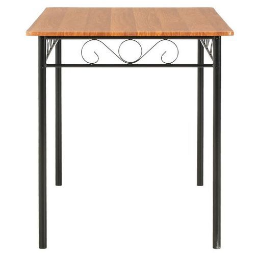 Table rectangulaire bois foncé et pieds métal noir 120 cm - Photo n°3; ?>