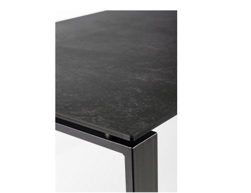Table rectangulaire céramique anthracite et pieds acier noir Benja 180 cm - Photo n°3; ?>