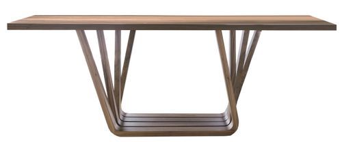 Table rectangulaire contemporaine bois plaqué noyer Trya - Photo n°2; ?>