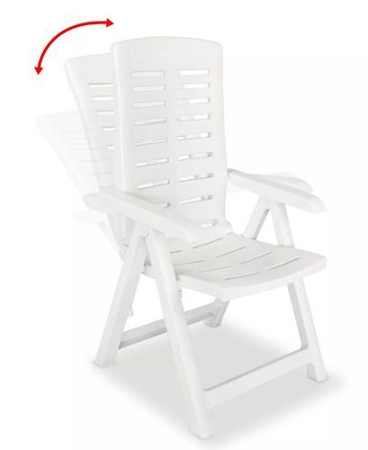 Table rectangulaire et 10 chaises de jardin plastique blanc Camille - Photo n°3; ?>