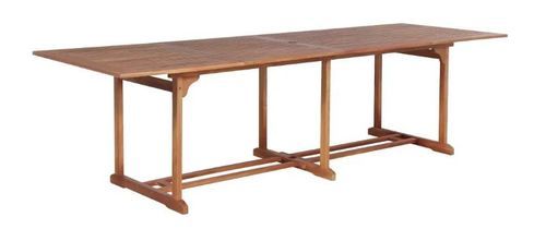 Table rectangulaire et 12 chaises de jardin acacia clair Polina - Photo n°2; ?>