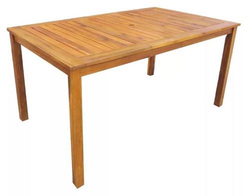 Table rectangulaire et 6 chaises de jardin acacia clair Polina 140 - Photo n°2; ?>