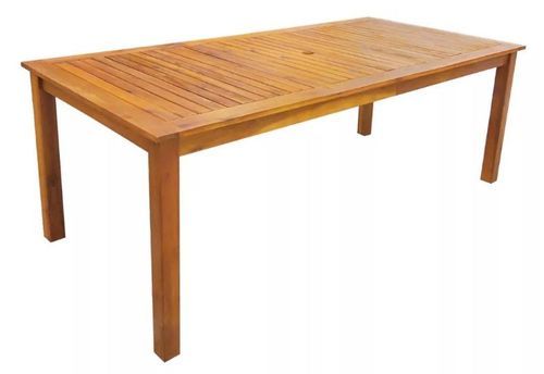 Table rectangulaire et 6 chaises de jardin acacia clair Polina 200 - Photo n°2; ?>