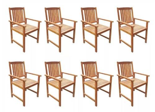Table rectangulaire et 6 chaises de jardin acacia clair Polina 200 - Photo n°3; ?>