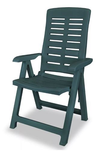 Table rectangulaire et 6 chaises de jardin plastique vert Camille - Photo n°3; ?>
