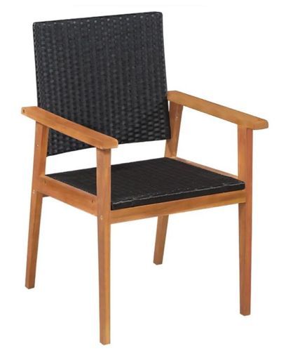 Table rectangulaire et 8 chaises de jardin acacia clair et résine tressée Vidot 180 - Photo n°3; ?>